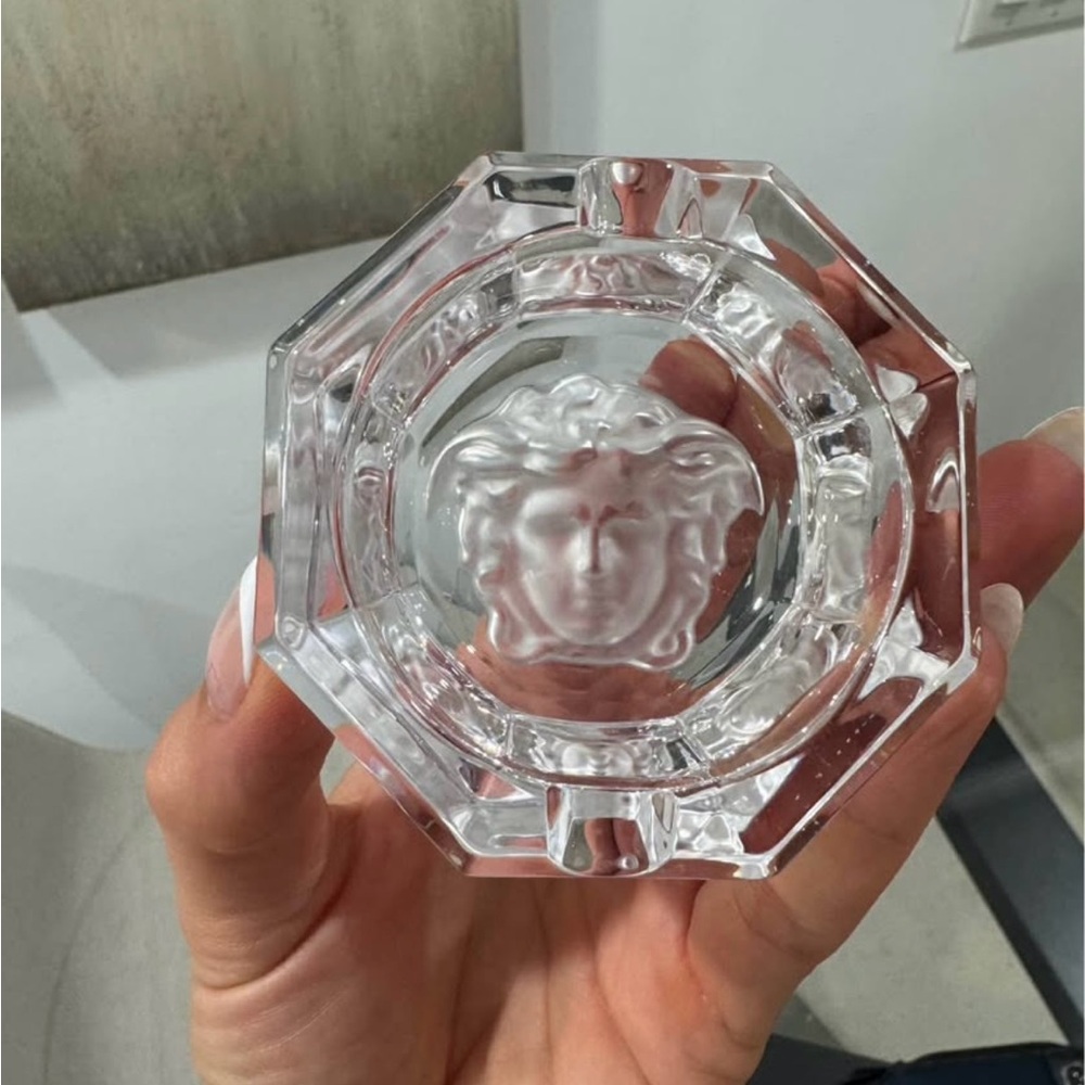 Versace Clear Crystal Medusa Ashtray